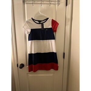 Tommy Hilfiger Striped T-Shirt Dress Multicolor Women's Juniors Size L (12/14)